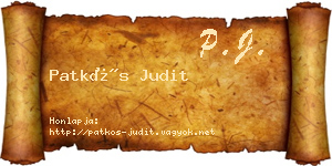 Patkós Judit névjegykártya